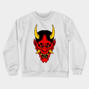 creepy demon mask illustration Crewneck Sweatshirt